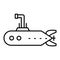 Vector Submarine Outline Icon Design