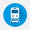 Vector subway icon. Illustration of metro icon on blue backgrou