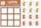 Vector summer camp tic tac toe chart with cute hiking kids. Woodland board game playing field with walking children. Funny