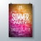 Vector Summer Celebration Party Flyer Design with Typography Letter on Abstract Background. Summer Holiday Illustration