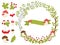 Vector Summer Forest Set with Wreath, Mushrooms, Leaves and Berries