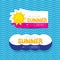 Vector summer sale bright label design template .