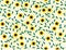 Vector Sunflowers and leaves Seamless Pattern