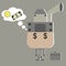 Vector of super salary man thinking money