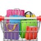 Vector Supermarket Cart with Shopping Bags