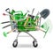 Vector Supermarket Trolley with Garden Accessories