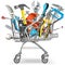 Vector Supermarket Trolley with Hand Tools