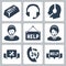 Vector support, call center icons