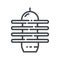 Vector surge arrester line icon isolated on transparent background.