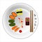 Vector, sushi dish, fresh food, salmon, seaweed ,roe sushi, sweet eggs