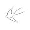 Vector swallow flying design on white background. Bird. icon. Wild Animals. symbol. logo. Illustrator