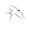 Vector swallow flying design on white background. Bird. icon. Wild Animals. symbol. logo. Illustrator