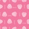 Vector sweet pink hand drawn strawberries on bright cute pink ground seamless pattern background