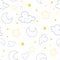 Vector sweet sleeping sky seamless pattern background