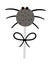 Vector sweet for trick or treat game. Scary spider like lollypop with black bow. Traditional Halloween party food. Insect shaped