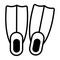 Vector of swim fins in trendy style, icon of diving fins