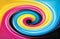 Vector swirl background of primary colors printing process CMYK