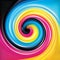 Vector swirl background of primary colors printing process (CMYK)