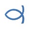 Vector symbol for Christian community: Christian Fish, known as Ichthus or Ichthys. Fish is a symbol of Jesus Christ.