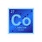 Vector symbol of cobalt on the background from connected molecules