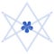Vector symbol for esoteric community: The unicursal hexagram or six-pointed star drawn unicursally.