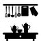 Vector symbol fork food kitchen silhouette