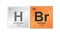 Vector symbol of hydrobromic acid or hydrogen bromide which consists of hydrogen and bromine