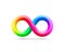 Vector symbol of infinity rainbow, design element.