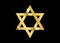 Vector symbol of Judaism religion, gold Star of David