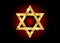 Vector symbol of Judaism religion, gold Star of David