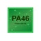 Vector symbol of Polyamide 46 PA46 polymer on the background from connected macromolecules