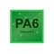 Vector symbol of Polyamide 6 PA6 polymer on the background from connected macromolecules