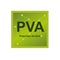 Vector symbol of polyvinyl alcohol â€“ PVA, PVOH or PVAl polymer on the background from connected macromolecules