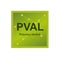 Vector symbol of polyvinyl alcohol â€“ PVA, PVOH or PVAL polymer on the background from connected macromolecules