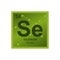 Vector symbol of selenium on the background from connected molecules