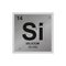 Vector symbol of Silicon on the background from connected molecules