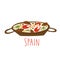 Vector symbols of Spanish food. Paella