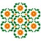 Vector symmetrical floral ornament composition. Color