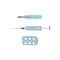 Vector Syringe pills blister, thermometer isolated