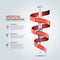 Vector syringe with red ribbon for infographics.
