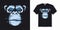 Vector t-shirt and apparel design with glitchy head of a chimp