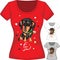 Vector T-shirt with dachshund and flower