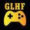 Vector T-shirt design for gamers with word `GLHF`. It is the abbreviation of `Good luck have fun`