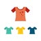 Vector T-shirt icons set. Isolated on white background. T-shirt icon colored inspiration vector.