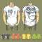 Vector t-shirts templates with prints of animals