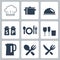 Vector tableware icons set