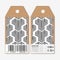 Vector tags design on both sides, cardboard sale labels with barcode. Recurring cubes. Geometric pattern. Simple