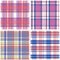 Vector tartan textile texture set