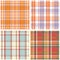 Vector tartan textile texture set