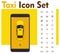 Vector taxi mobile app icon set